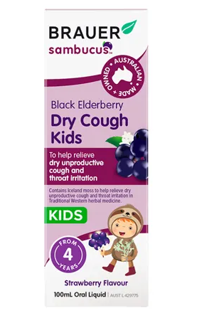 Brauer Sambucus Black Elderberry Dry Cough Kids 100ml