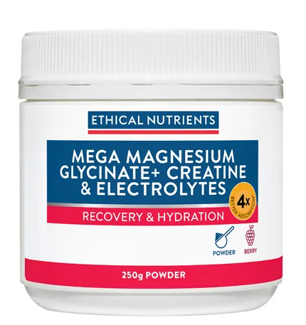 Ethical Nutrients Mega Magnesium Glycinate+ Creatine & Electrolytes 250g