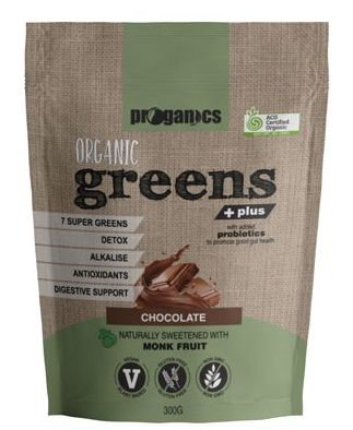 Proganics Organic Greens +Plus Chocolate 300g