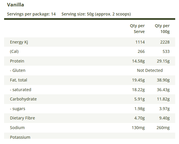 Proganics Organic Keto Meal Replacement Vanilla 700g