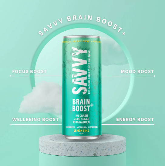 Savvy Brain Boost Lemon Lime 330ml 12x Pack