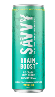 Savvy Brain Boost Lemon Lime 330ml 12x Pack
