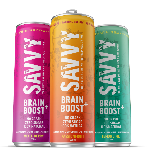 Savvy Brain Boost Lemon Lime 330ml 12x Pack