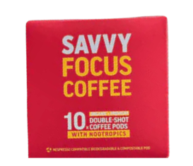 Savvy Focus with Nootropics Coffee Pods 10 Pack