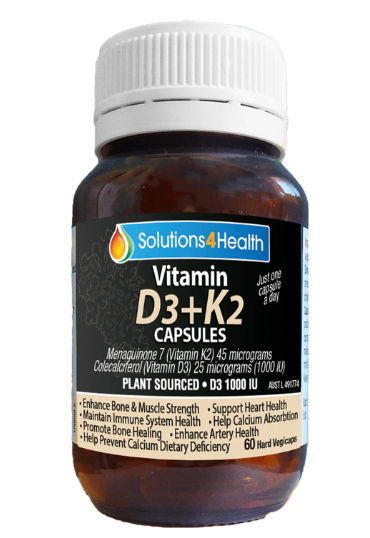 Solutions 4 Health Vitamin D3+K2 60Caps