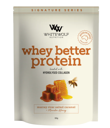 White Wolf Nutrition Whey Better Protein Murray River Salted Caramel + Manuka Honey 990g