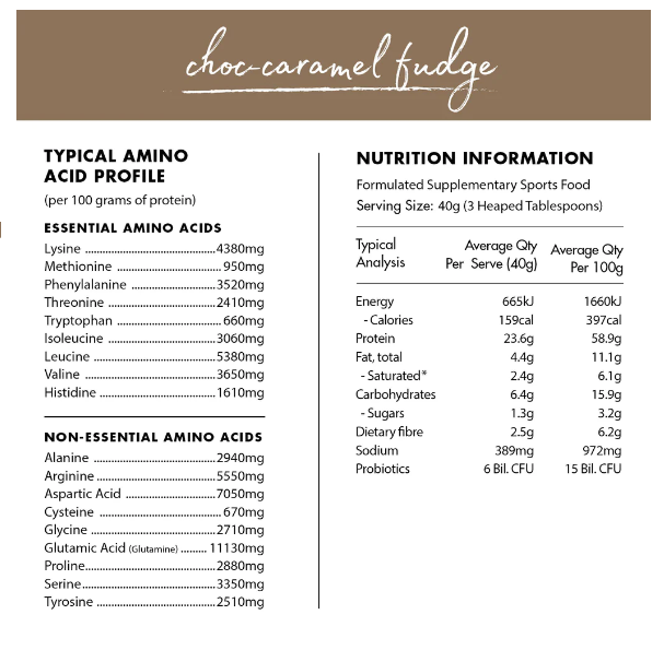 At Health Australia Organic Plant Based Vegan Protein + Superfood Blend Choc-Caramel Fudge 900g