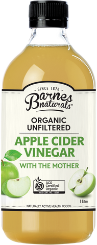 Barnes Naturals Organic Unfiltered Apple Cider Vinegar 1Litre - Luxe Tribe Wellness Dispensary