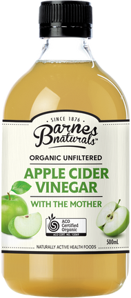 Barnes Naturals Organic Unfiltered Apple Cider Vinegar 500ml - Luxe Tribe Wellness Dispensary