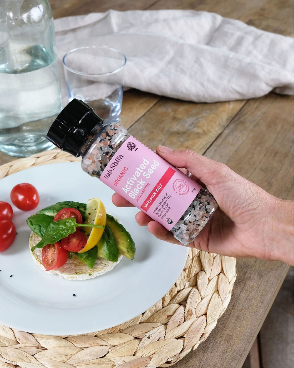 Hab Shifa Organic Activated Himalayan Rock Salt & Black Seed Grinder 200g