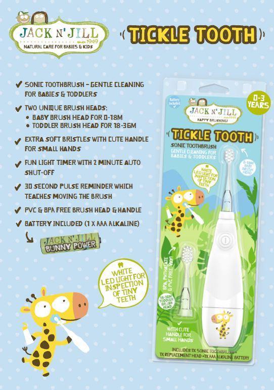 Jack n' Jill Tickle Sonic Toothbrush 0-3yrs - Luxe Tribe Wellness Dispensary