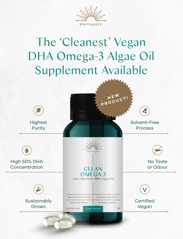 Phytality Clean Omega-3 Vegan DHA Algae Oil 60 Vege Caps