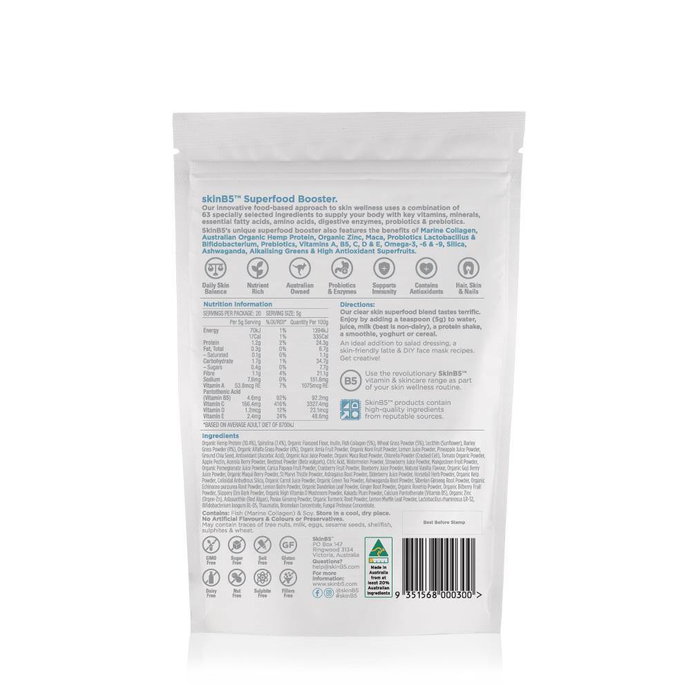 Skin B5 Clear Skin Superfood Booster 100g ANY 3x LESS 5% - Luxe Tribe Wellness Dispensary