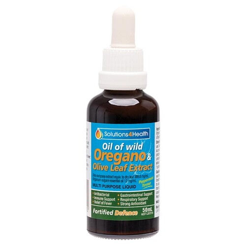 Solutions 4 Health Oil Of Wild Oregano & Olive Leaf Extract 50ml